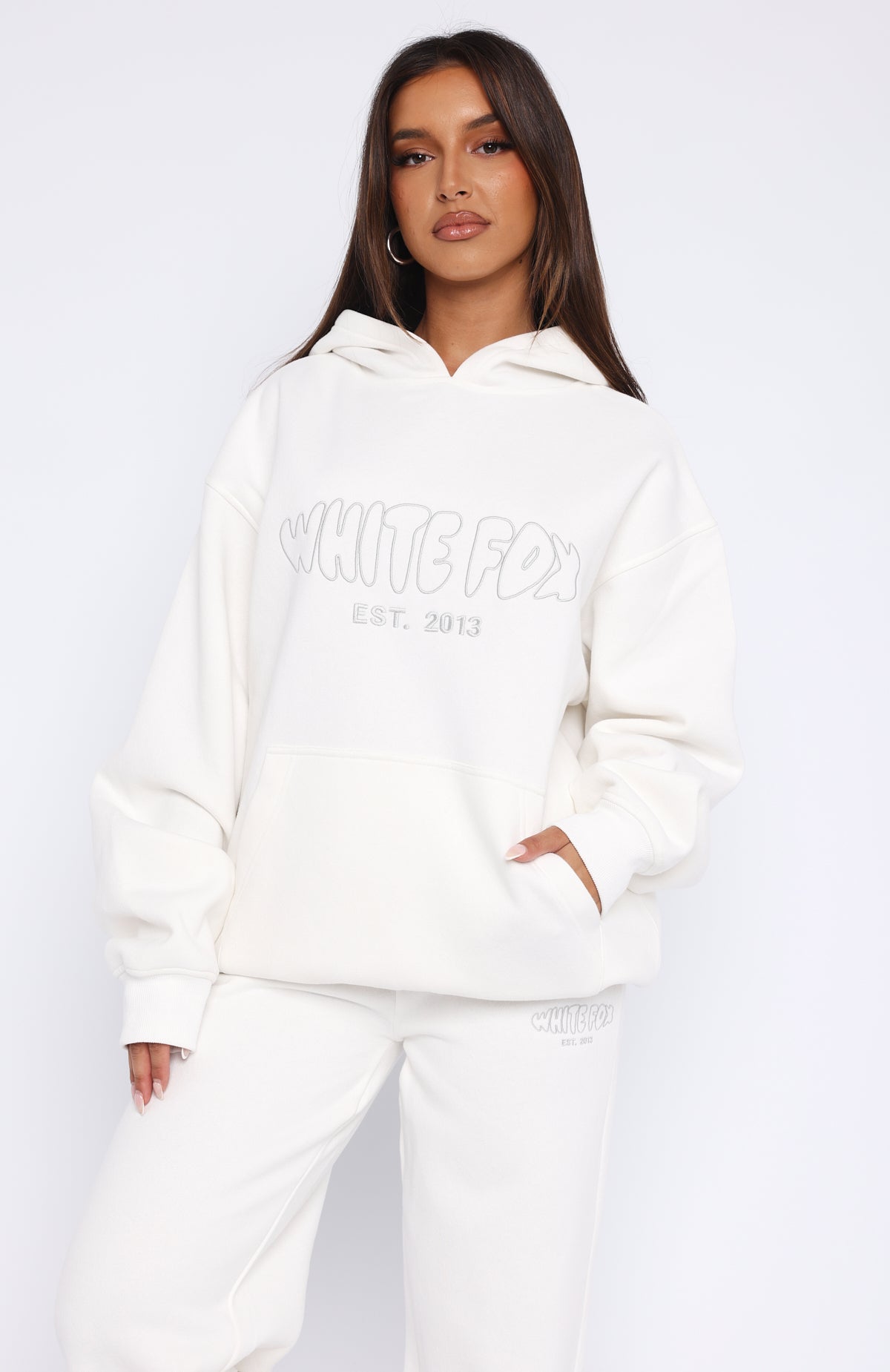 Missed Flights Oversized Hoodie White White Fox Boutique UK