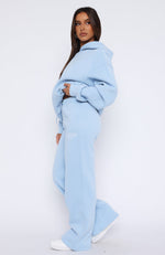 Missed Flights Wide Leg Sweatpants Soft Blue