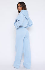 Missed Flights Wide Leg Sweatpants Soft Blue