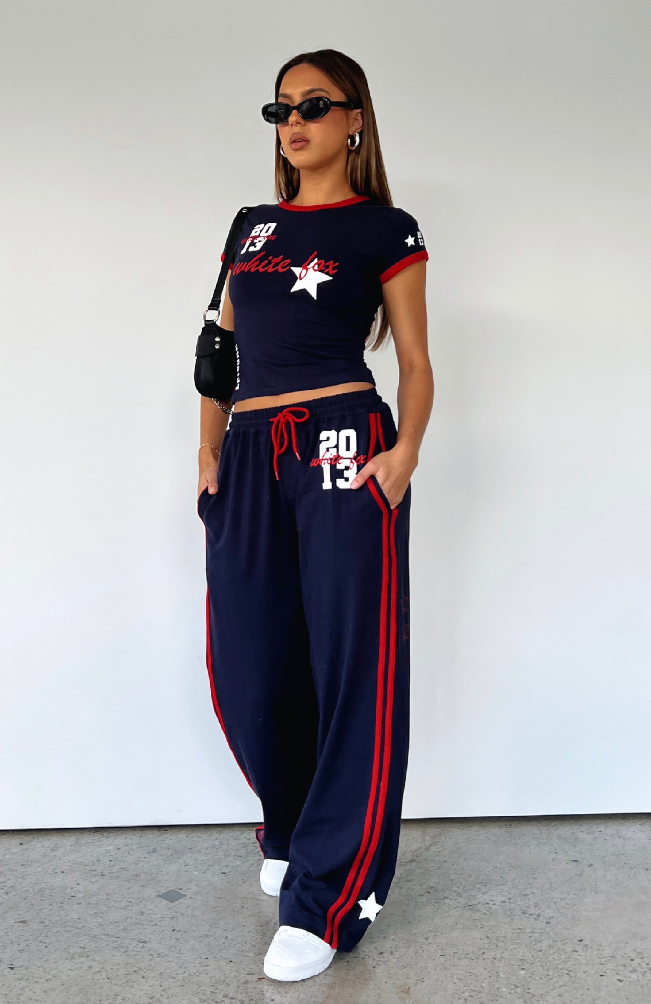 All Star Season Track Pants Navy White Fox Boutique UK