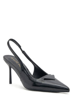 Georgie Slingback Heels Black Smooth