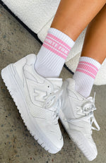 Count On It Socks White/Pink