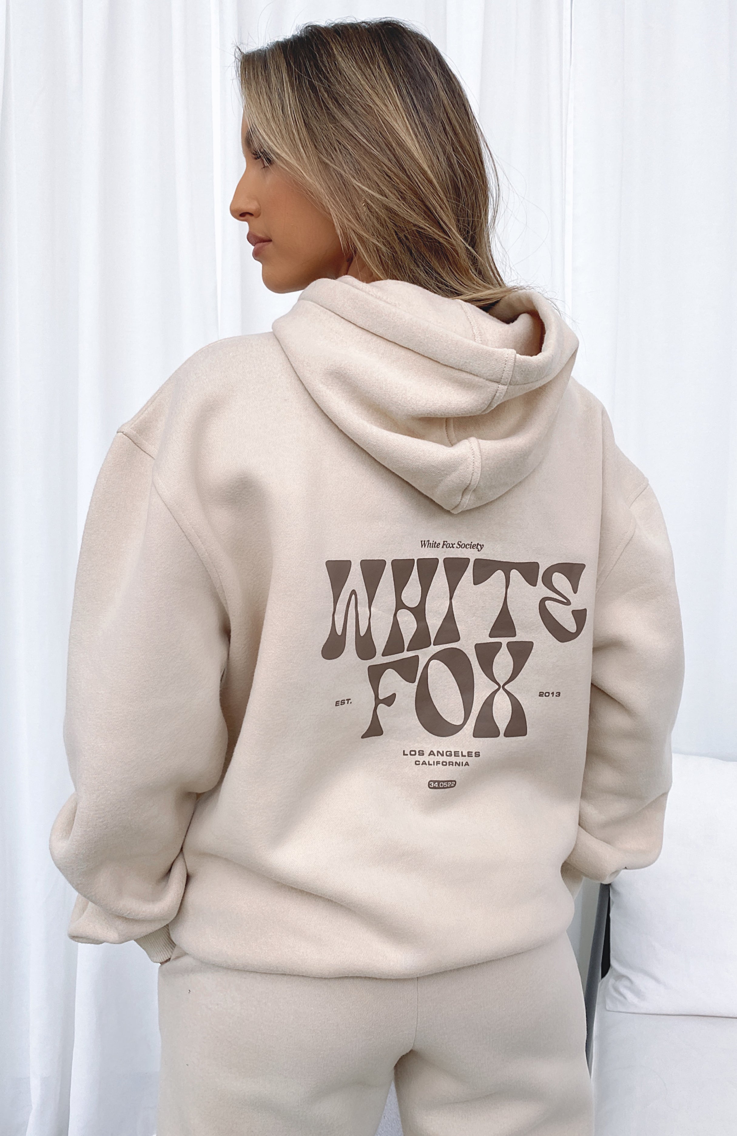 Heartbreak Hotel Hoodie Sand White Fox Boutique