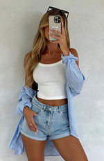 Missin' Something Denim Shorts Powder Blue Wash