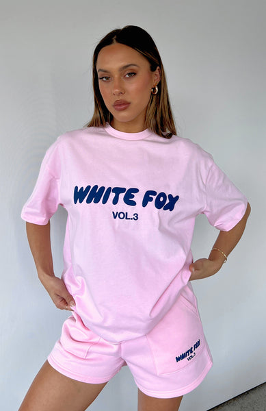 Offstage Lounge Shorts Posy Pink White Fox Boutique UK