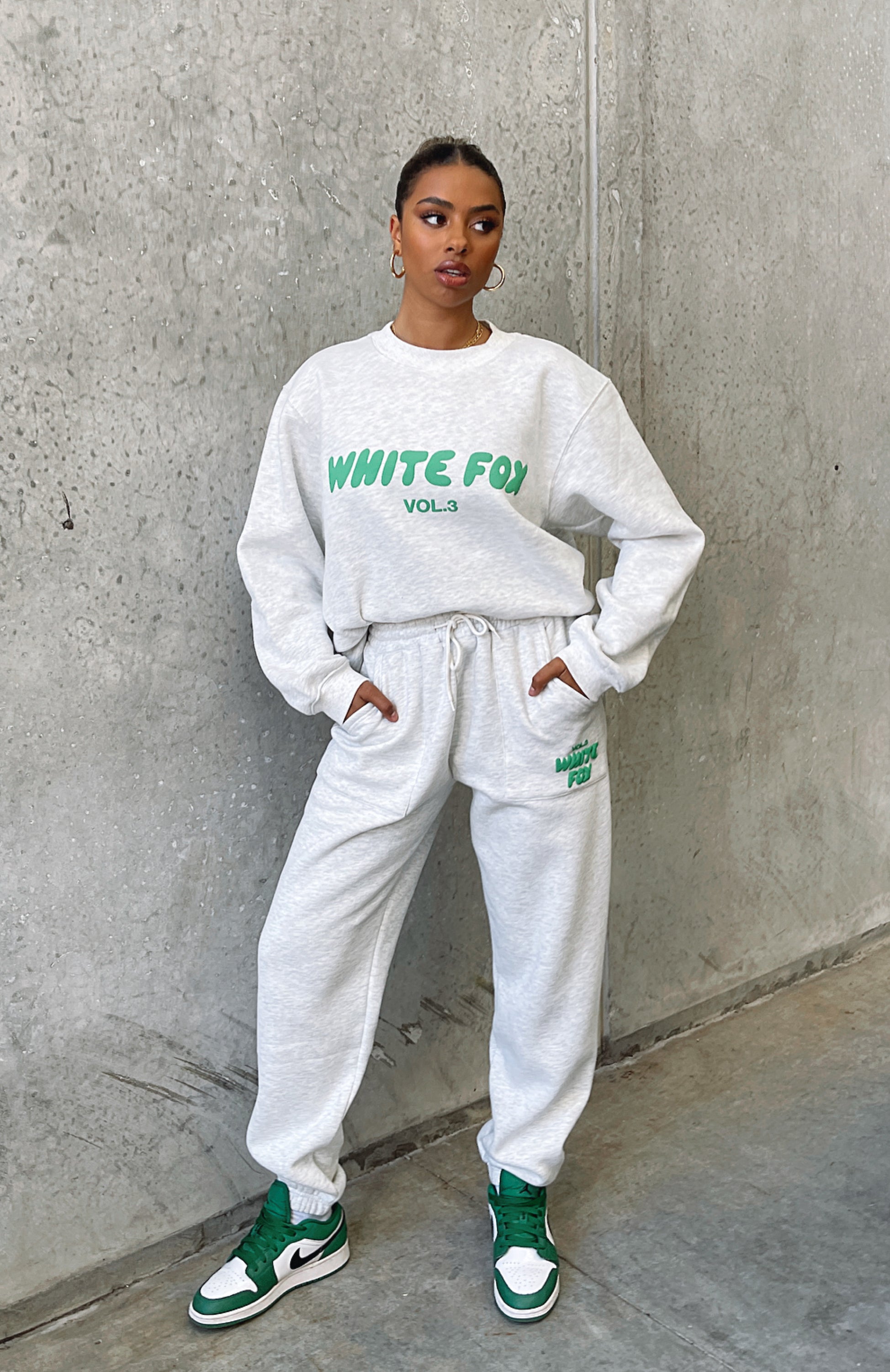 Offstage Sweatpants Glacier Grey White Fox Boutique UK