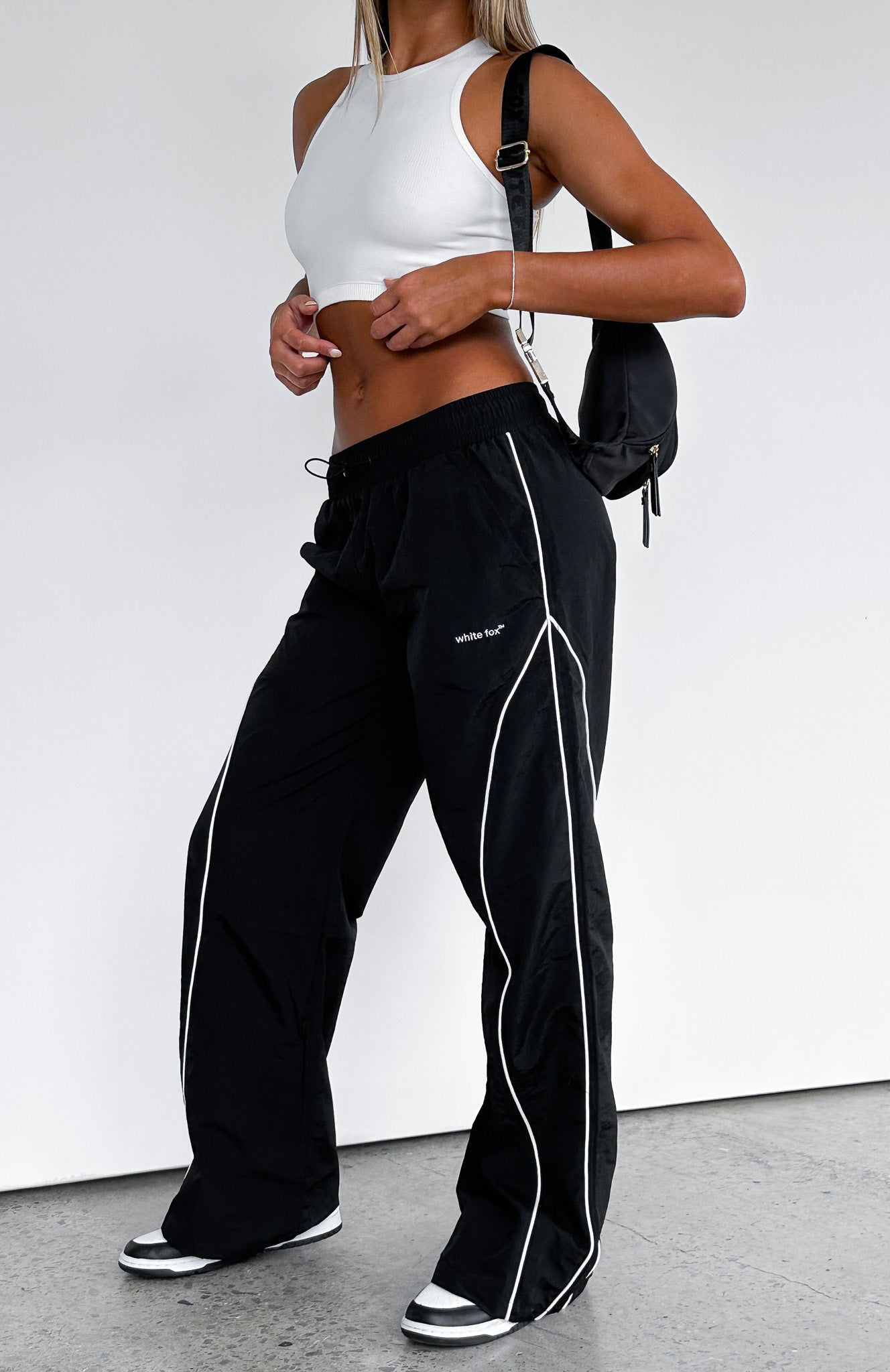 Unphased Track Pants Black | White Fox Boutique UK
