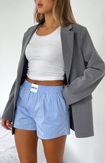 Wasting My Time Shorts Blue Stripe